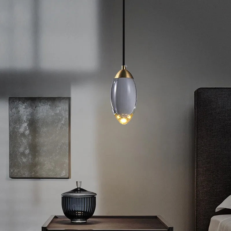 lampada di lusso in cristallo K9 rame lampadario creativo minimalista