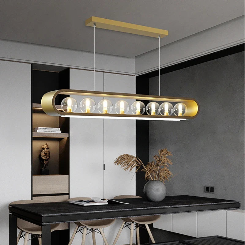 Lampadario modulabile in vetro elegante