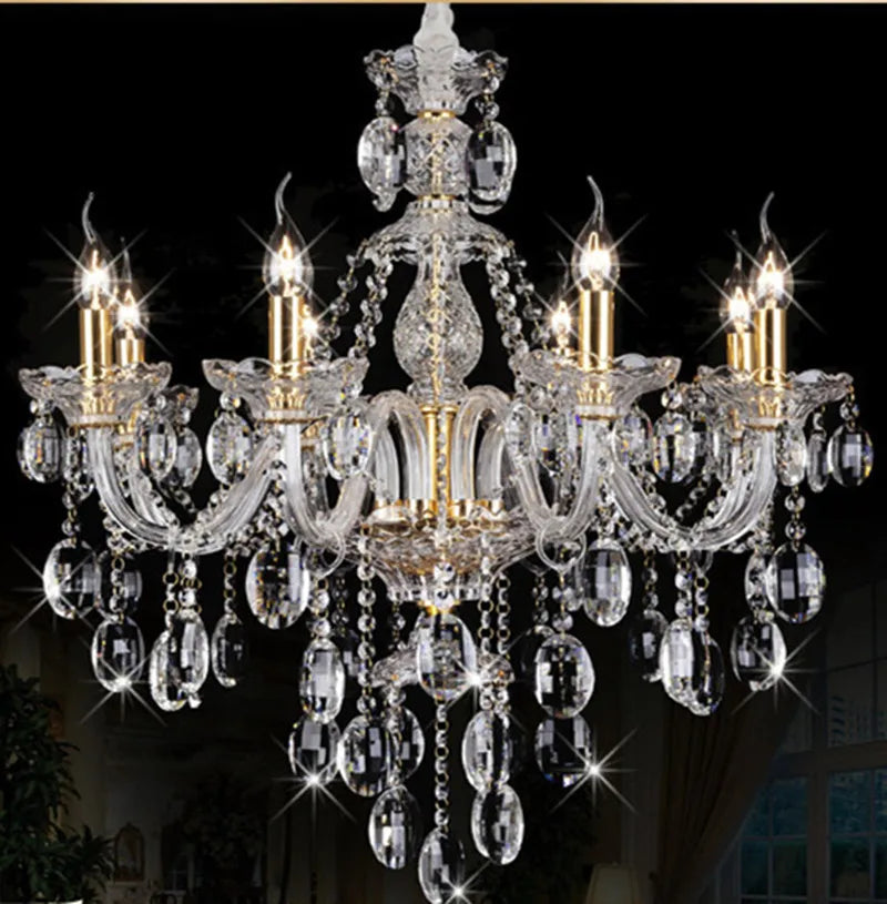 lampadario in cristallo moderno con luce design elegante