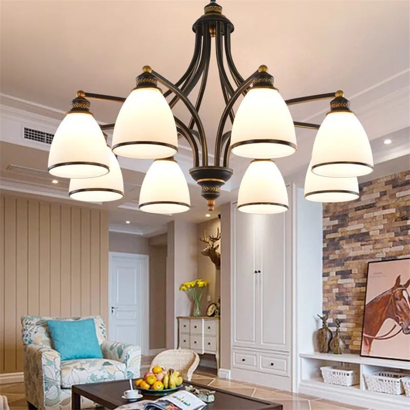lampadario in vetro moderno per un'illuminazione elegante
