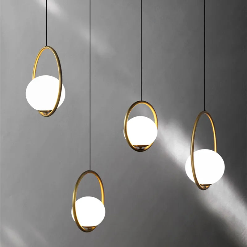 lampadario a LED retrò in vetro per decorazione d'interni
