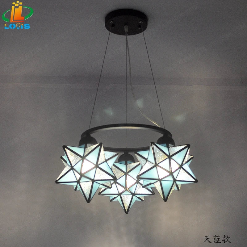 lampadario pentacolo creativo per bar, ristorante e interno