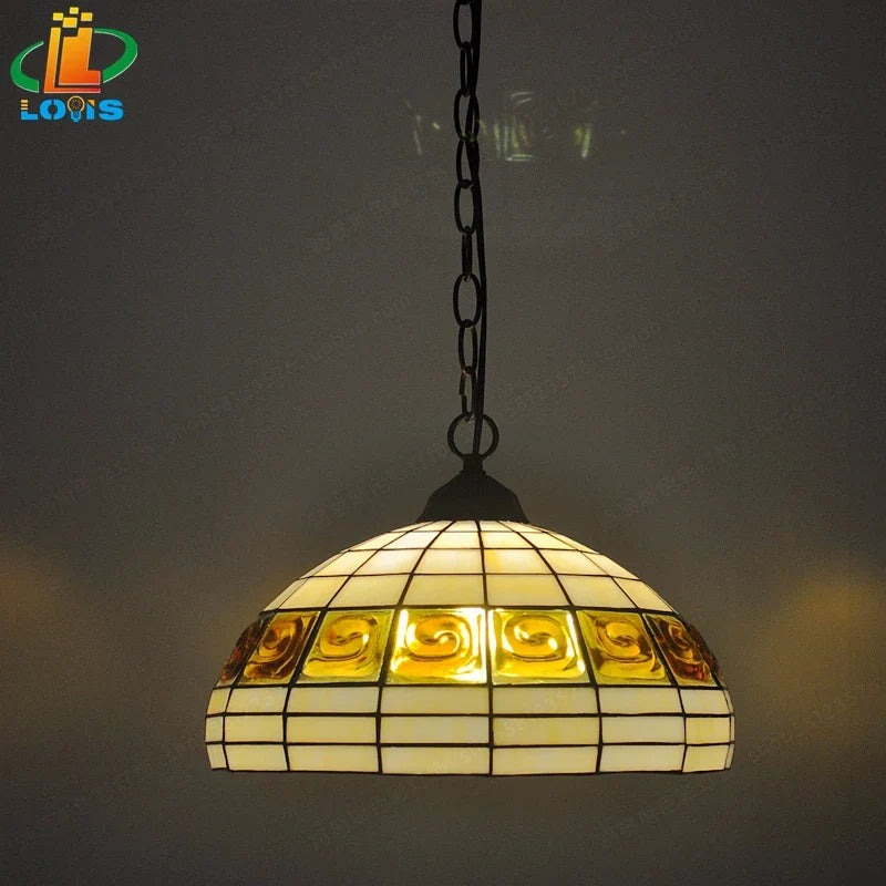 lampadario in mattoni stile europeo lampade in vetro tiffany antico semplice