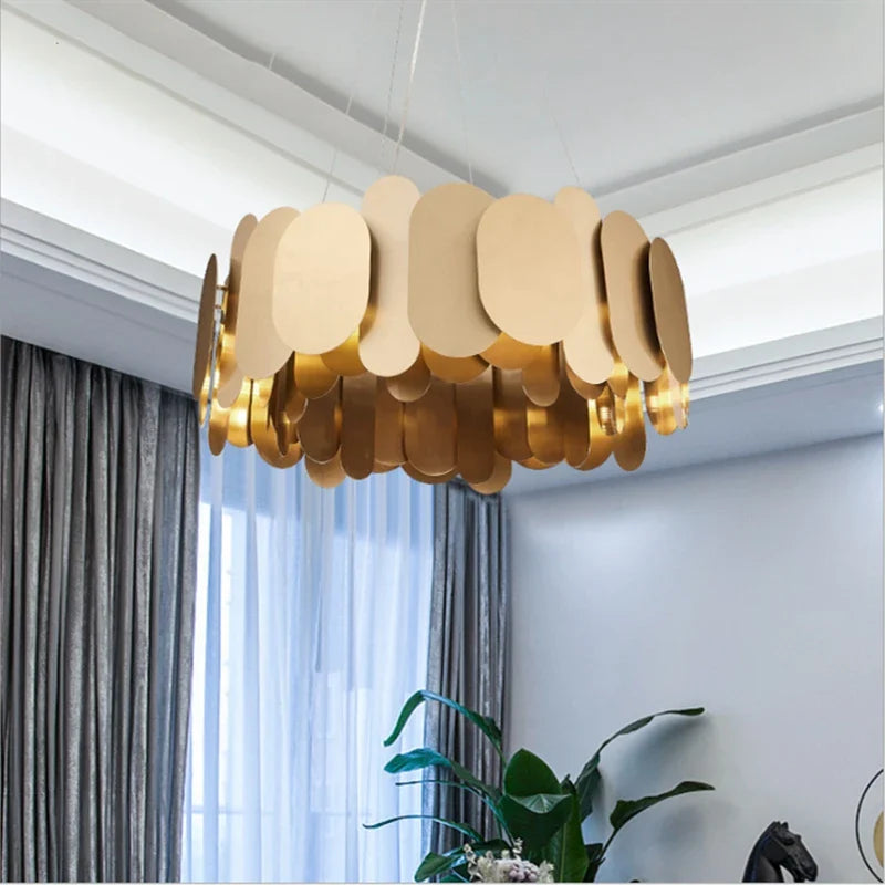 lampadario a pannelli nordici design per decorazione d'interni moderna