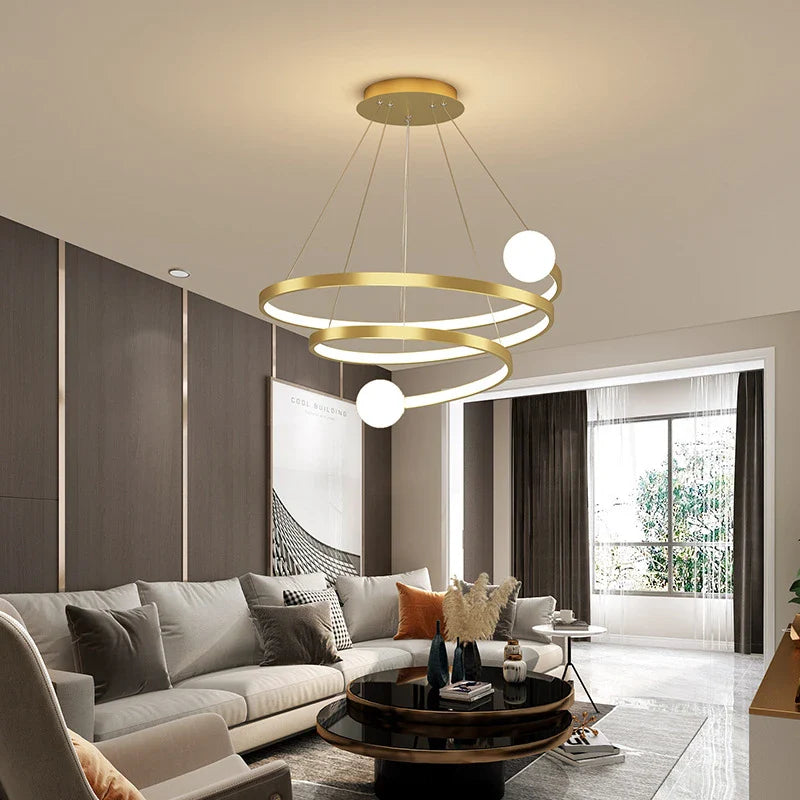 Lampadario moderno design a spirale elegante