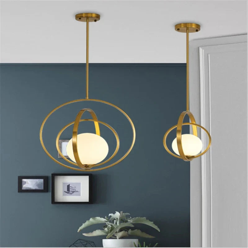 lampadario rotondo in vetro nordico minimalista design di lusso