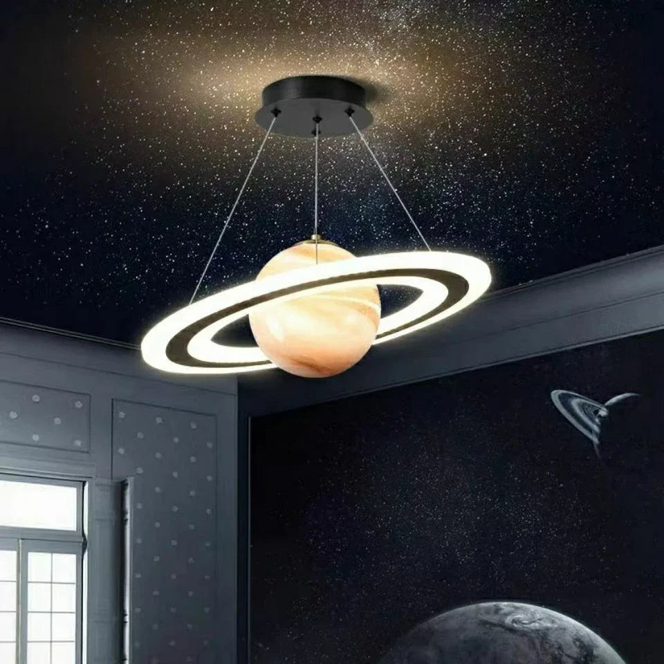 lampadario nordico per bambini led creativo cartone animato spazio pianeta