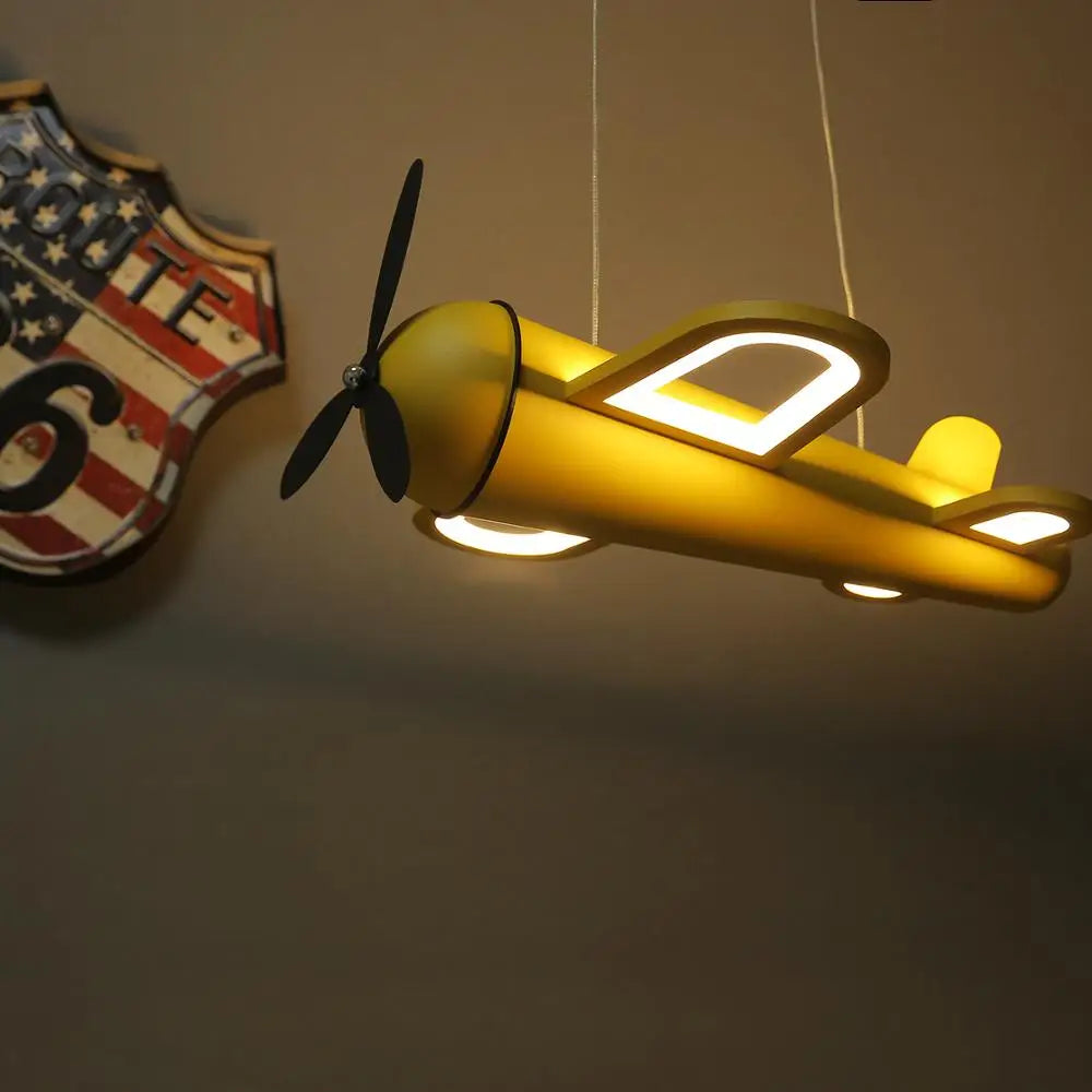 lampadario moderno a forma di aereo per camera bambini decorazione luminosa