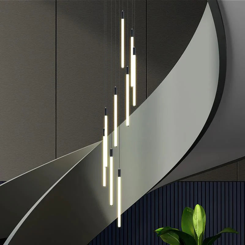 lampadario moderno a led per illuminazione interna a spirale