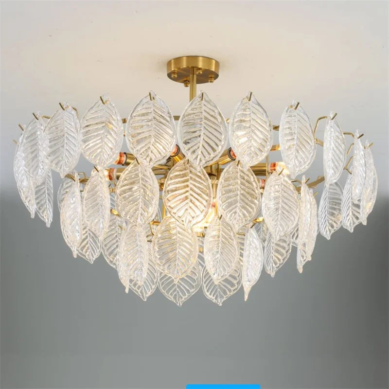 lampadario vintage moderno in vetro dorato per decorazione d'interni