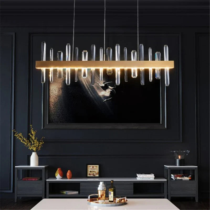 lampadario in cristallo k9 design art déco con illuminazione led