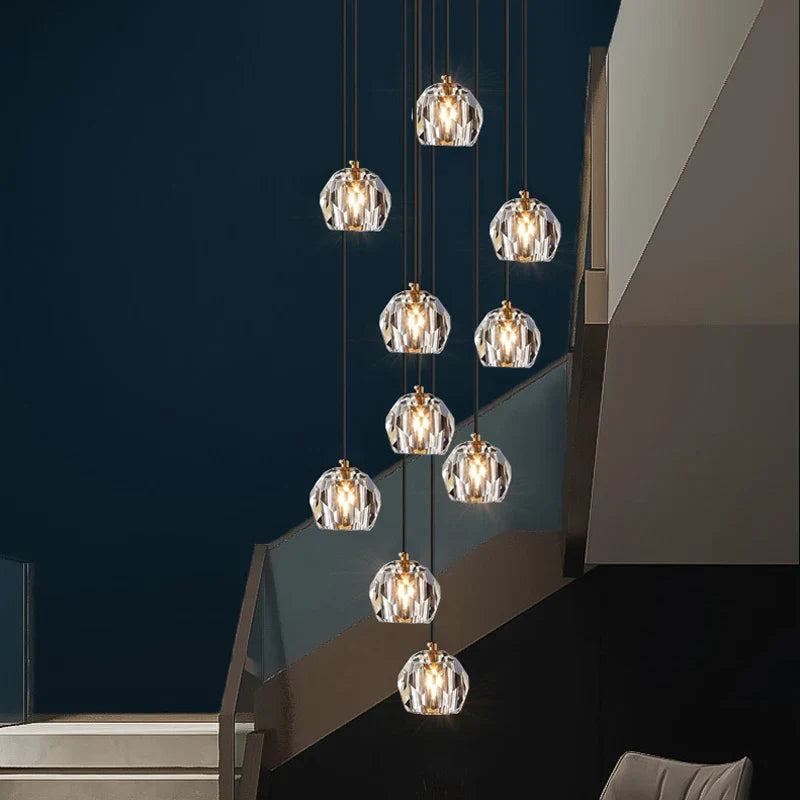 lampadario contemporaneo in cristallo per ristorante, caffè e bar