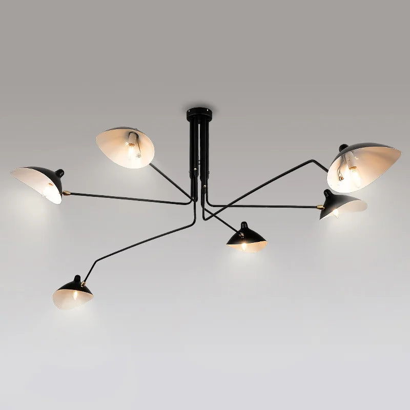 lampadario a ragno in ferro nordico vintage industriale led illuminazione