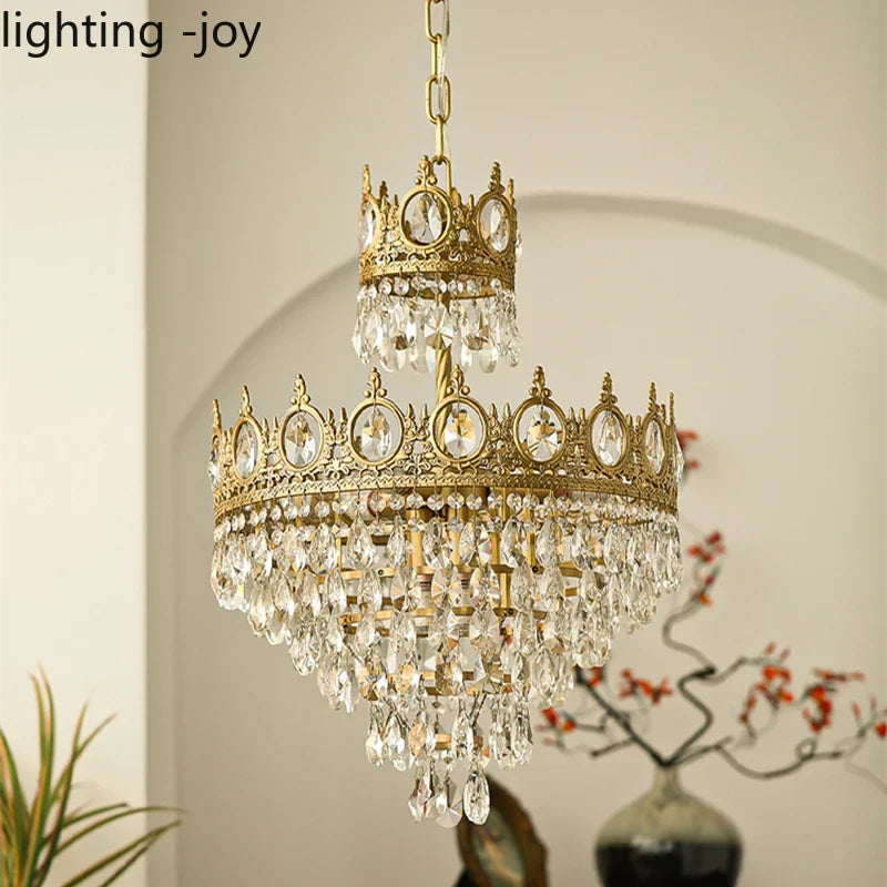 lampadario corona moderno in cristalli illuminazione decorativa interna