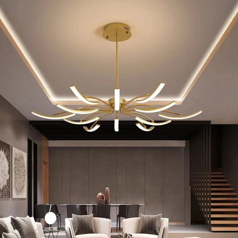 Lampadario in metallo nero design 6 luci
