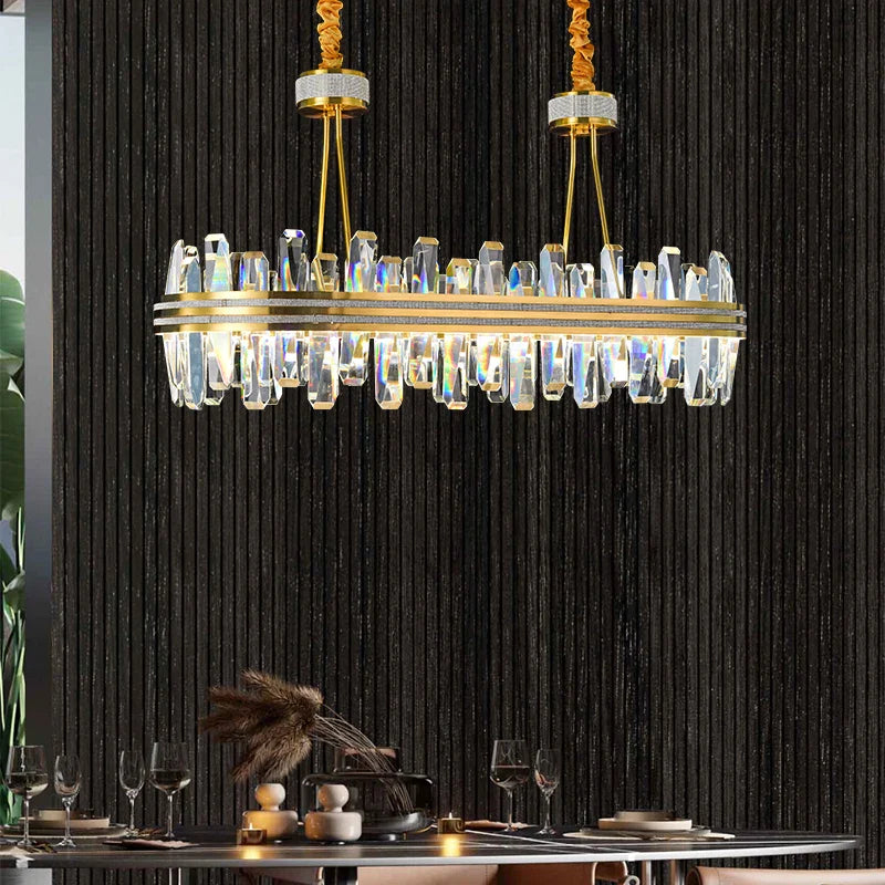 lampadario in cristallo rotondo design postmoderno per un interno creativo