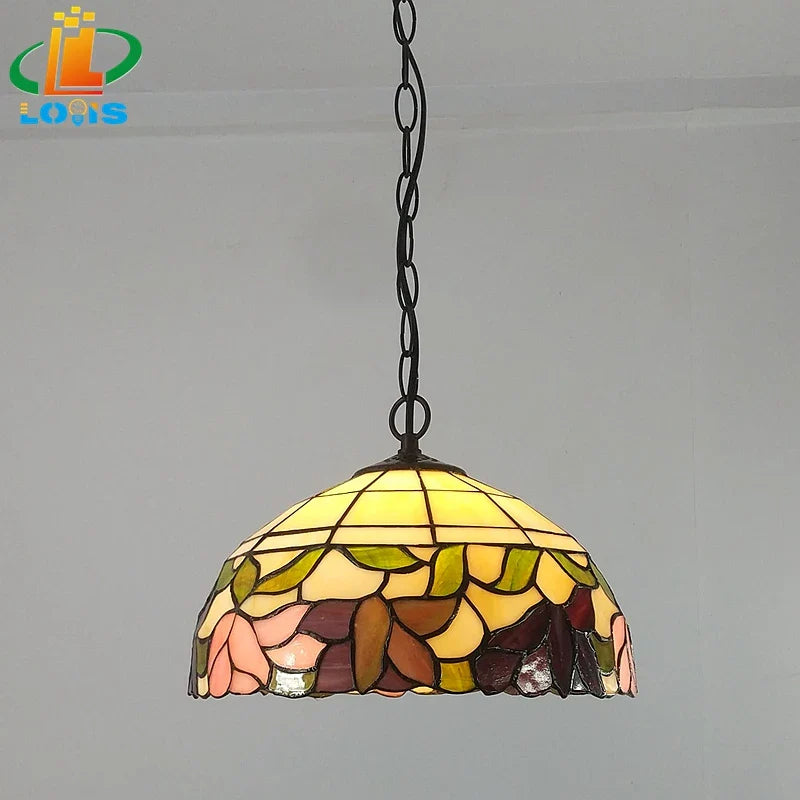 lampadario fiore di begonia stile americano lampada tiffany illuminazione decorativa