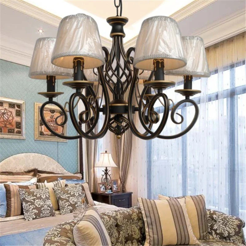 lampadario in ferro antico cristallo retrò illuminazione nordica decorativa