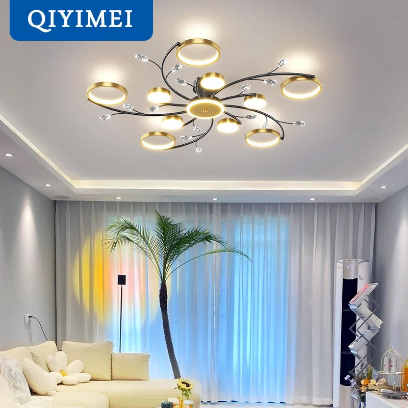 lampadario LED moderno in cristallo per illuminazione interna