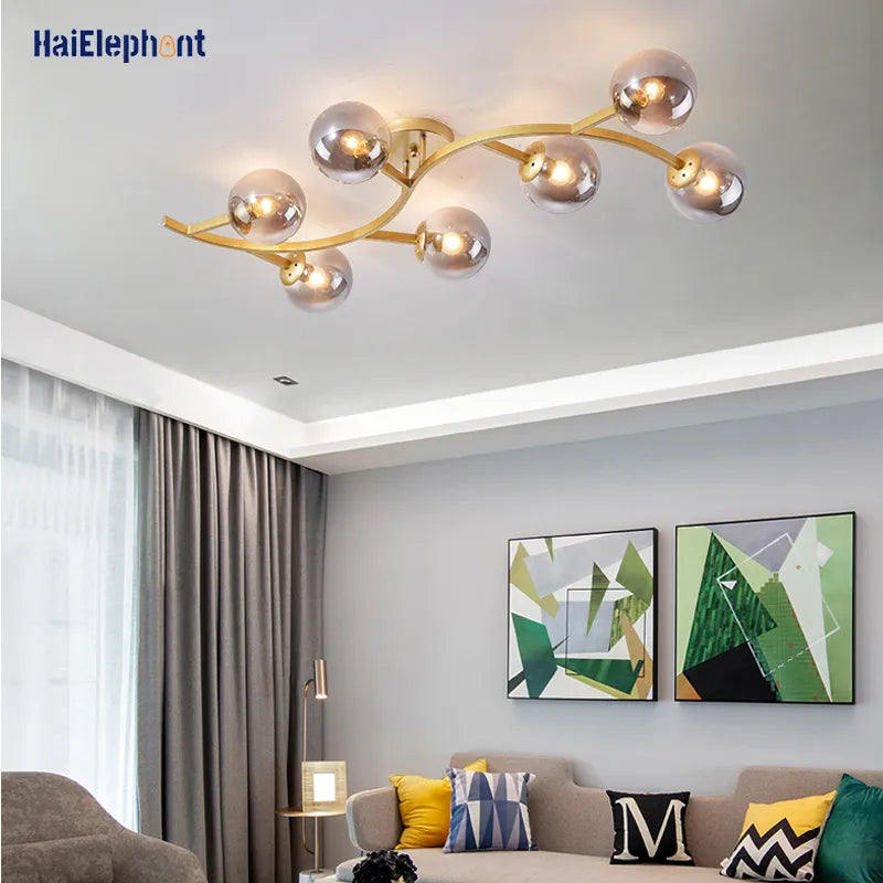 Lampadario sospeso contemporaneo nordico design E27