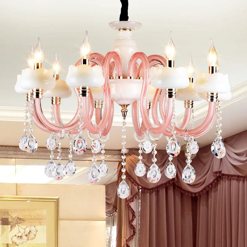 lampadario moderno in cristallo con illuminazione led creativa