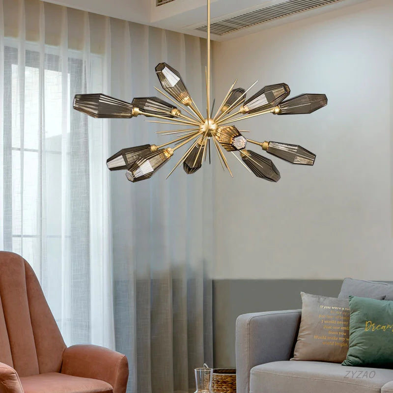 lampadario in cristallo creativo stile post-moderno per decorazione interna