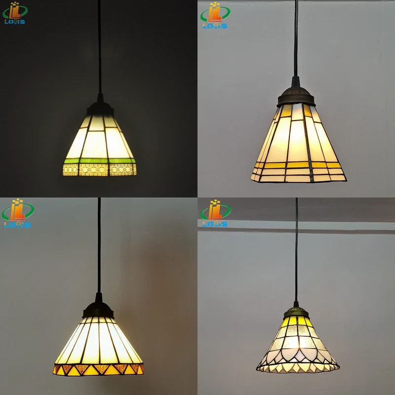lampadario in vetro stile tiffany per decorazione d'interni elegante