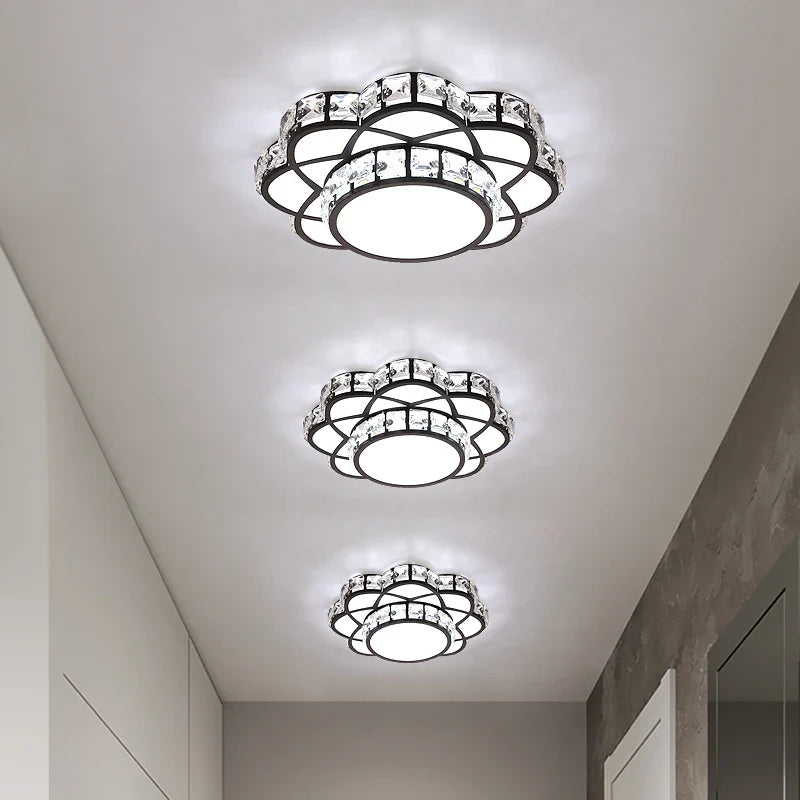 plafoniera in cristallo led lampadario di lusso fiori illuminazione decorativa