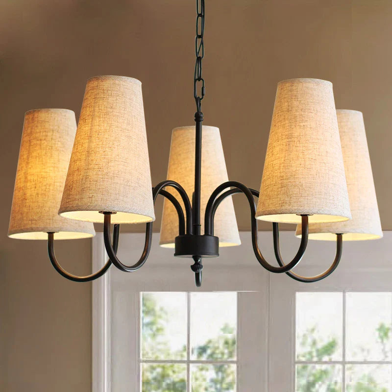 lampadario moderno retrò in tessuto per interno elegante