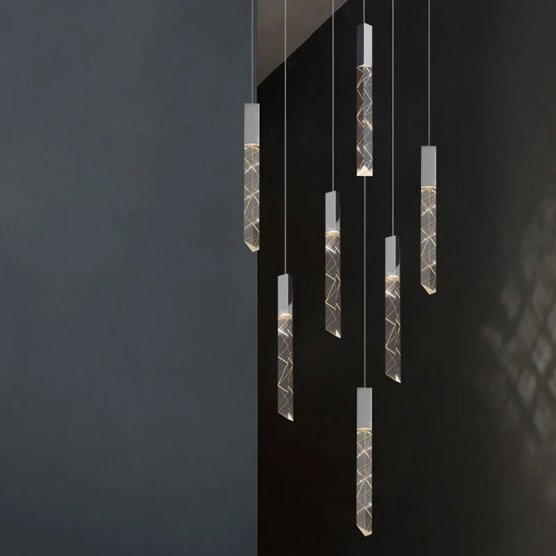 lampadario nordico moderno in cristallo per spazi contemporanei