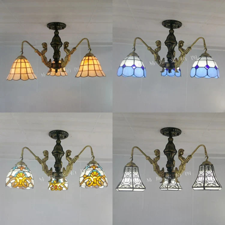 lampadario mediterraneo tiffany sirena per interno creativo