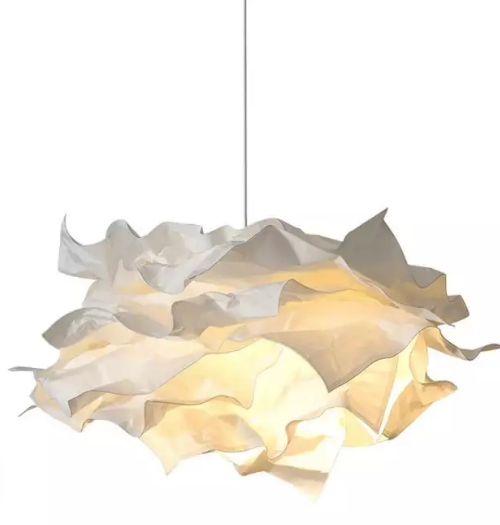 Lampadario in carta nuvola di fiori bianchi