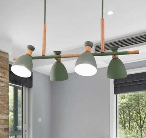 Morandi Lampade a sospensione 4 luci Nordico Legno/Metallo Bianco/Verde/Grigio Cucina/Soggiorno
