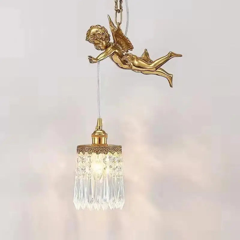 lampadario in cristallo a led con ali d'angelo decorazione europea lussuosa