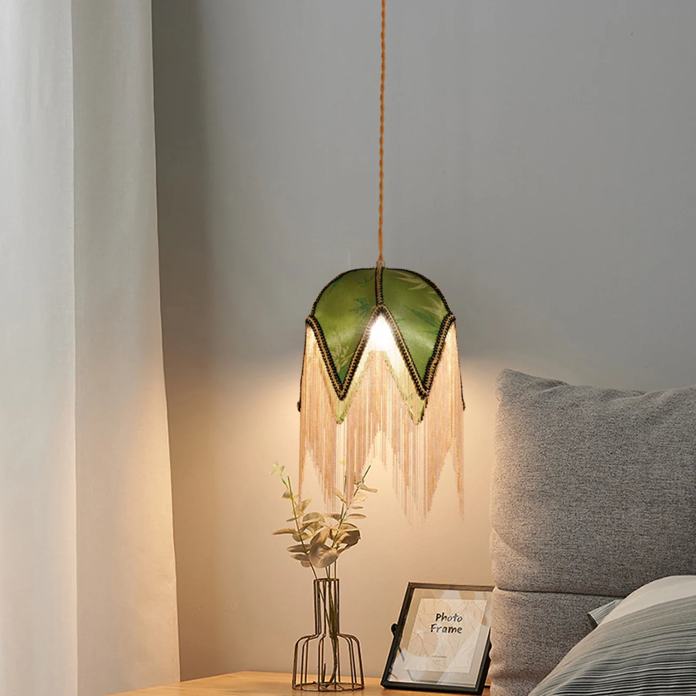 lampadario nordico in tessuto paralume design per illuminazione interna