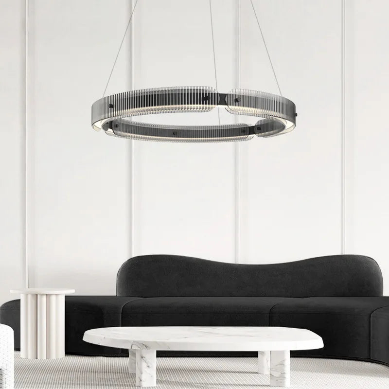 lampadario in vetro fumé design moderno sospensione decorativa