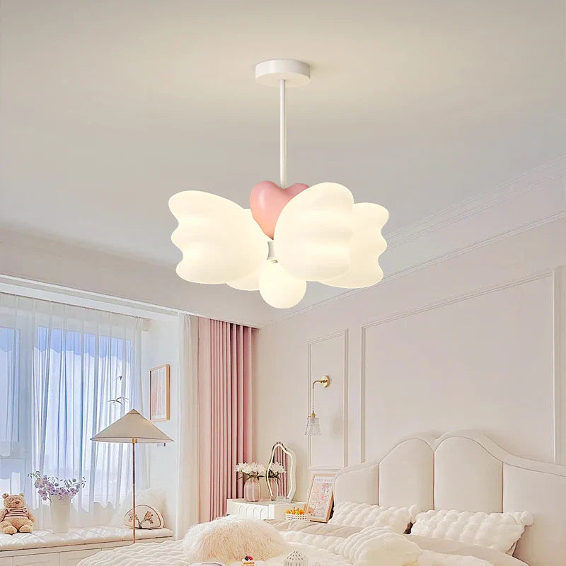 lampadario creativo per bambini con ali d'angelo LED decorativo