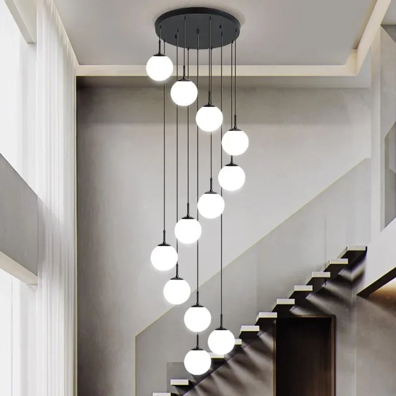lampadario duplex moderno per illuminazione di lusso interna