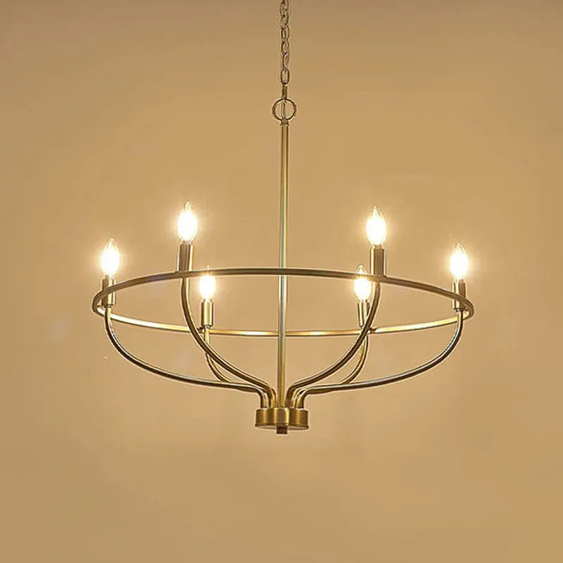 Lampadario retrò in ferro a più teste stile industriale e loft