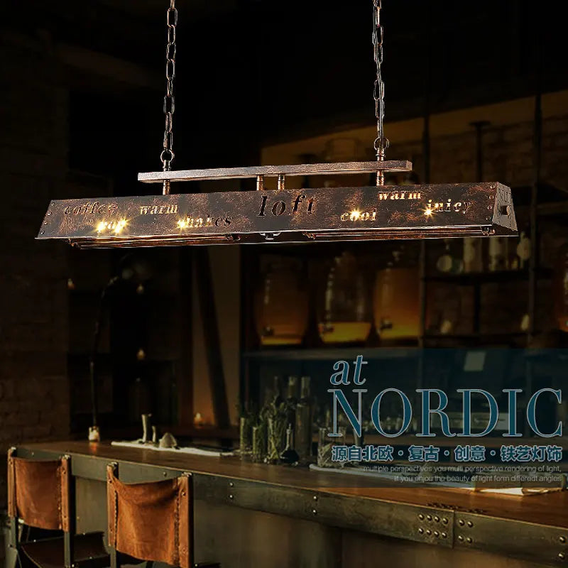 lampadario stile industriale retrò per ristorante e bar americano