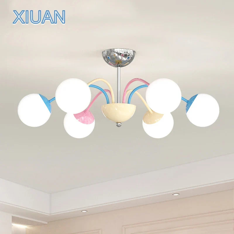 lampadario bolla colorata moderno per interno sospeso