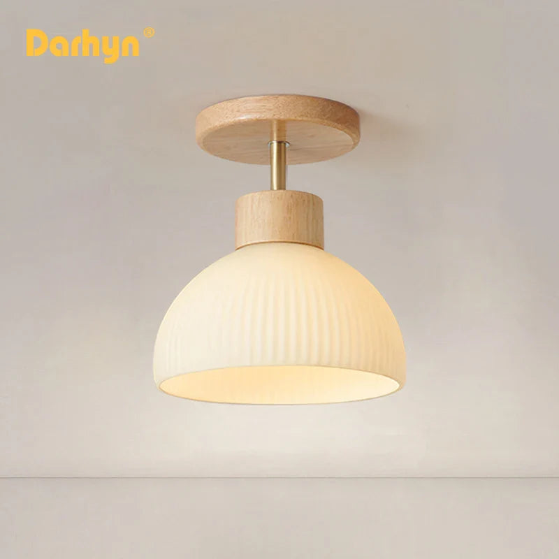 Lampadario a sospensione in legno elegante per soggiorno
