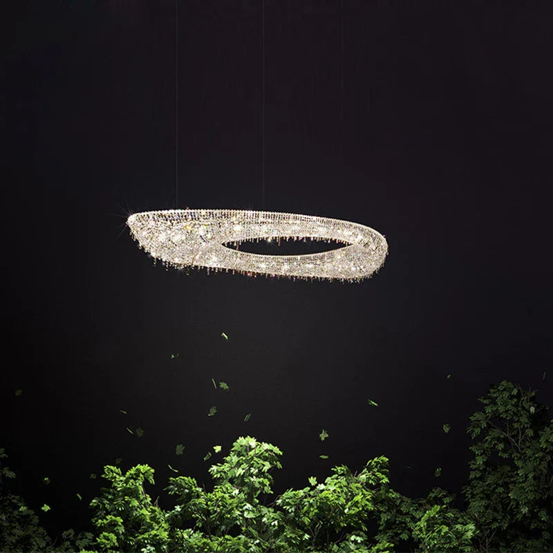 lampadario creativo ed elegante in cristallo trasparente per interni