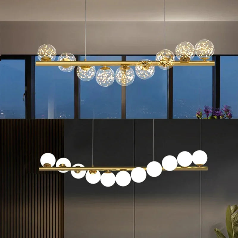 Lampadario nordico elegante in vetro