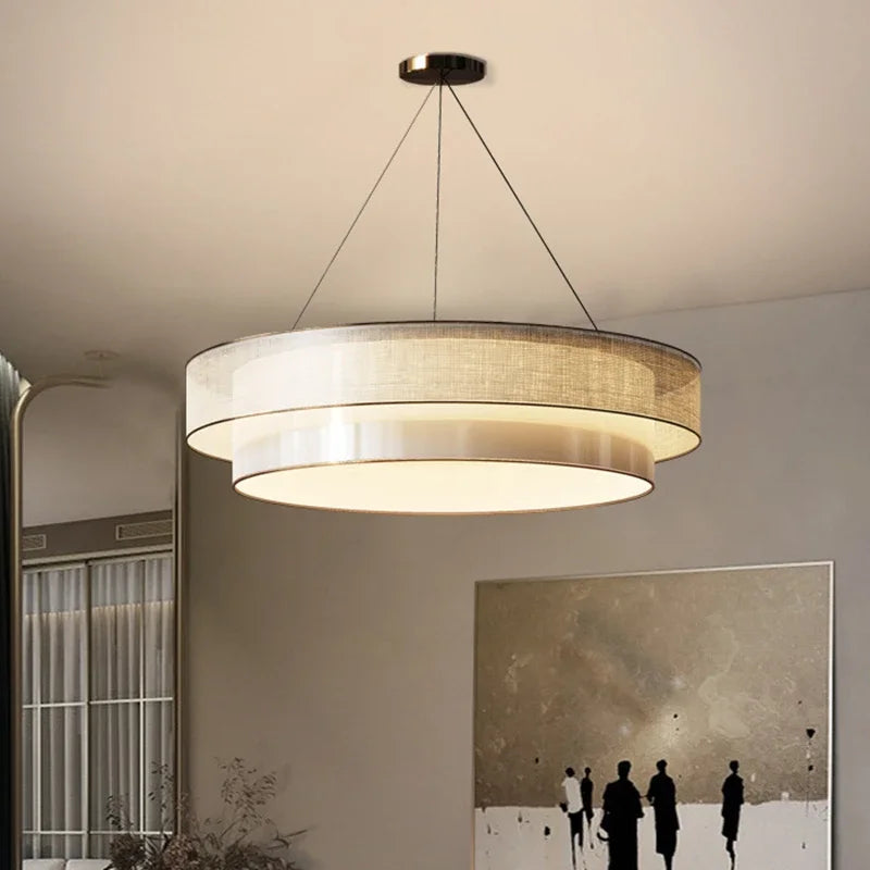 Lampadario design circolare bianco elegante