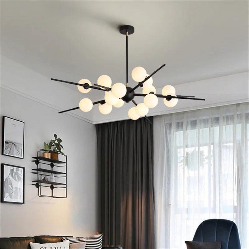 lampadario bauhaus design sfera di vetro per illuminazione moderna