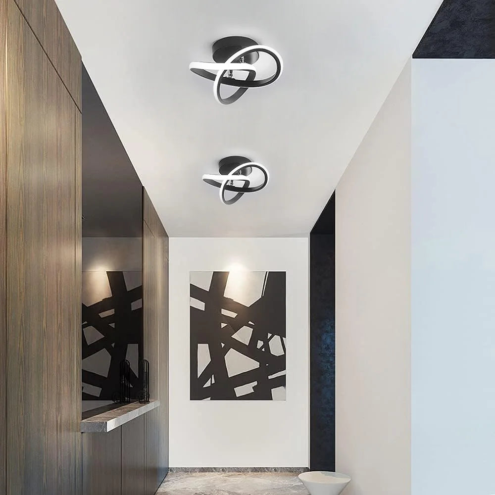 Plafoniera LED moderna 22W 2500LM – Lampadario nero per camera, salotto e corridoio