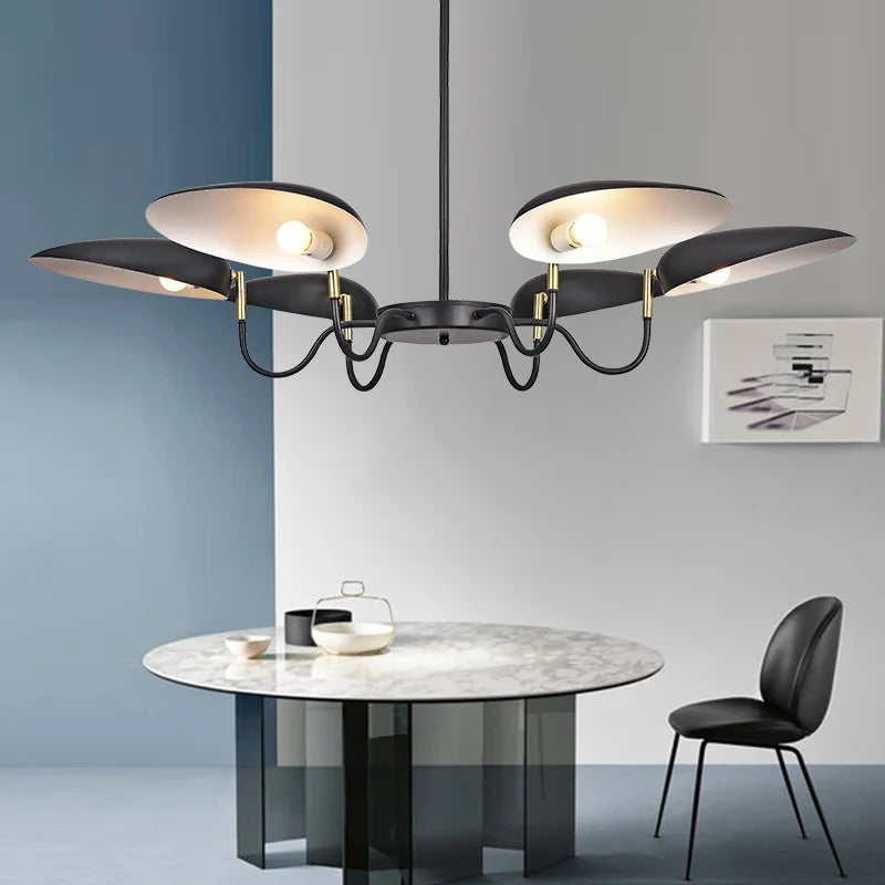 lampadario postmoderno nordico a 6 teste design contemporaneo per interni