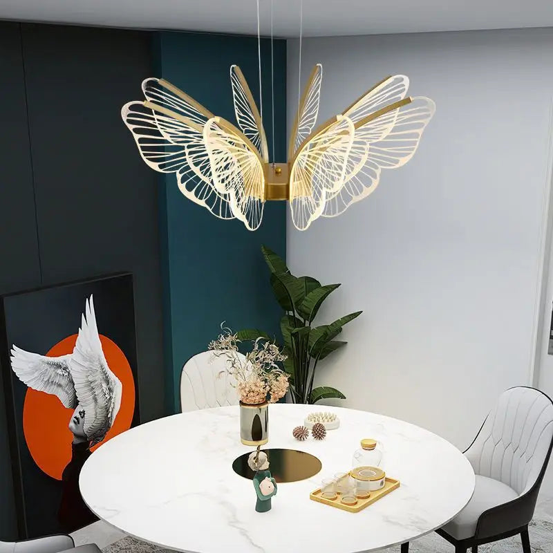 lampadario farfalla moderno in acrilico per decorazione d'interni