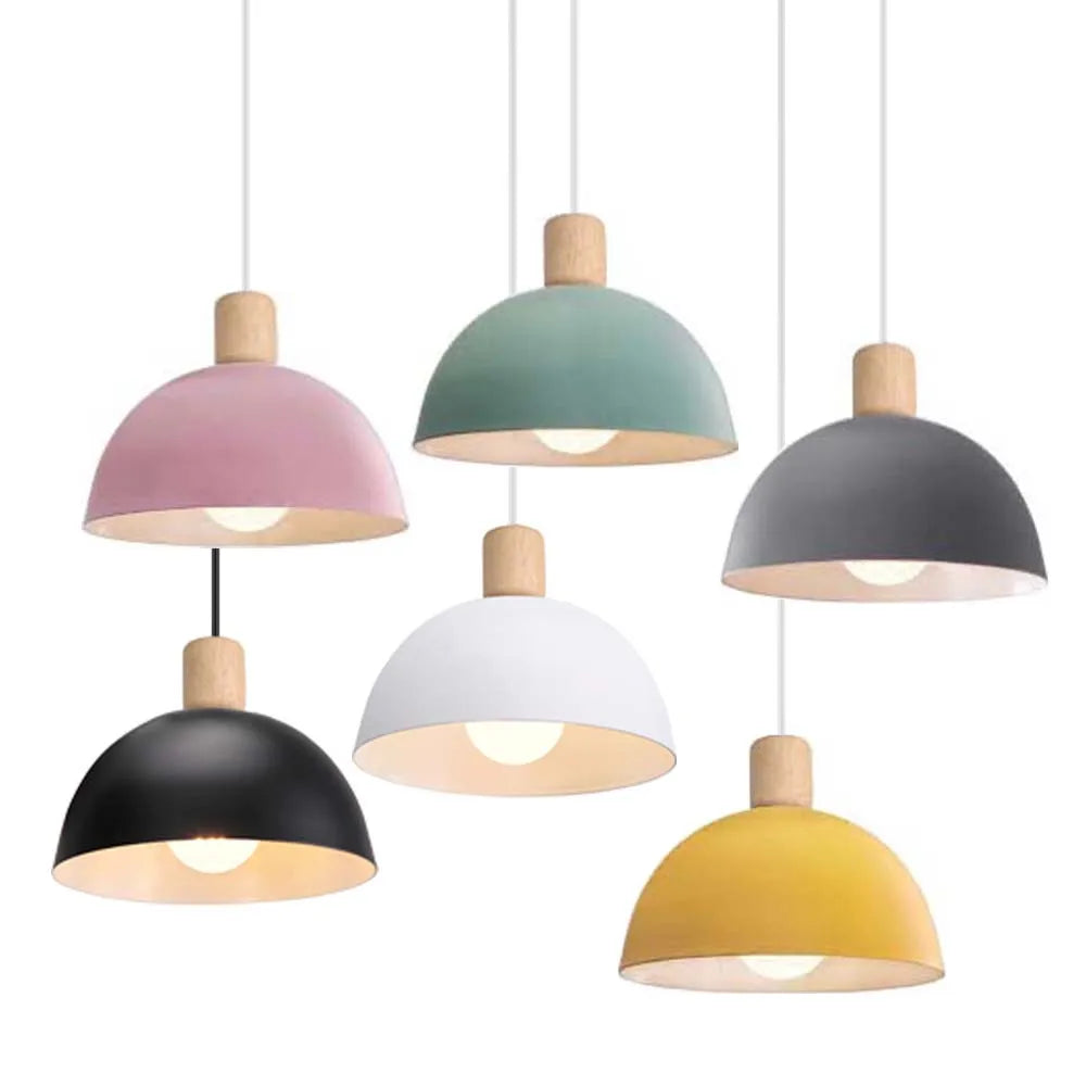 Lampada a sospensione in legno design nordico elegante